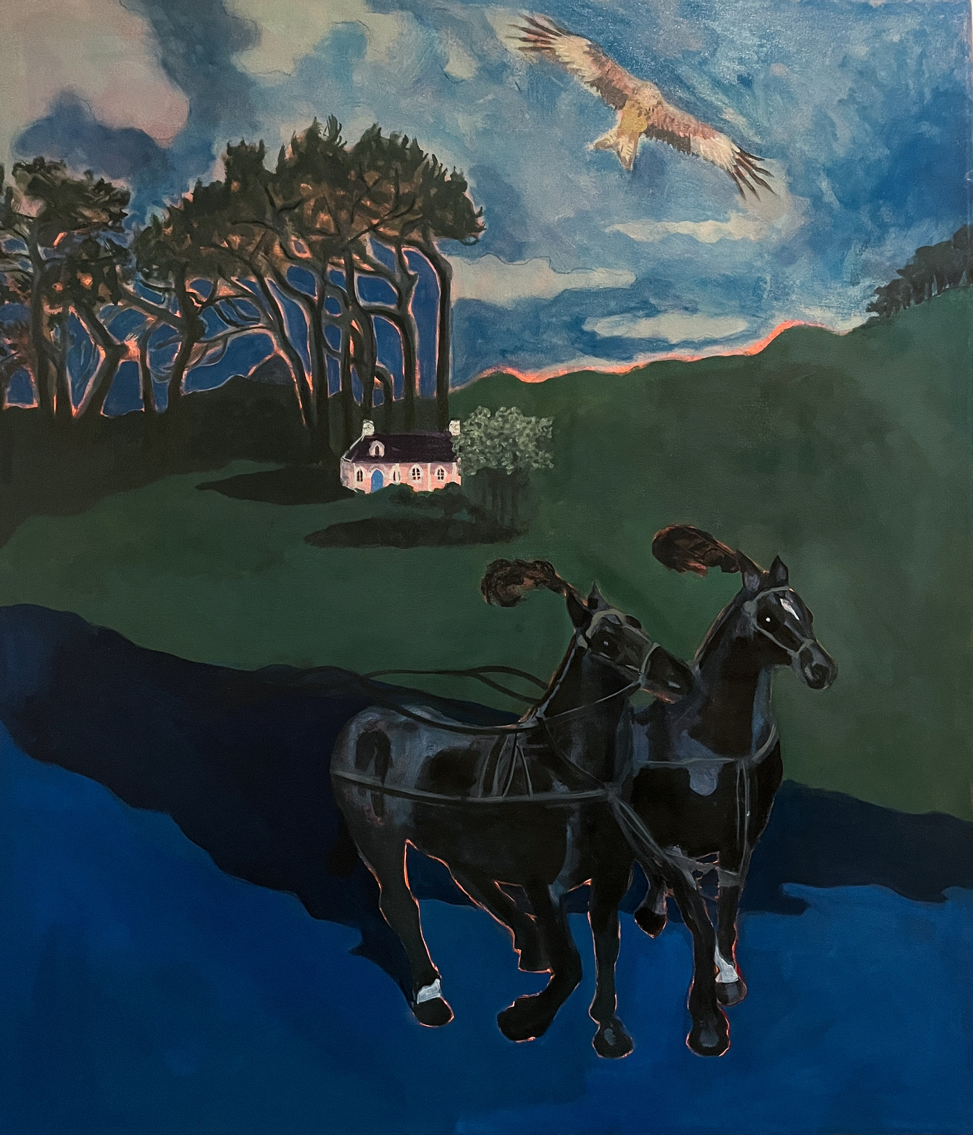 Harriett Chapman Designs - The Goodbye Horses. 110 by 95cm £750.00