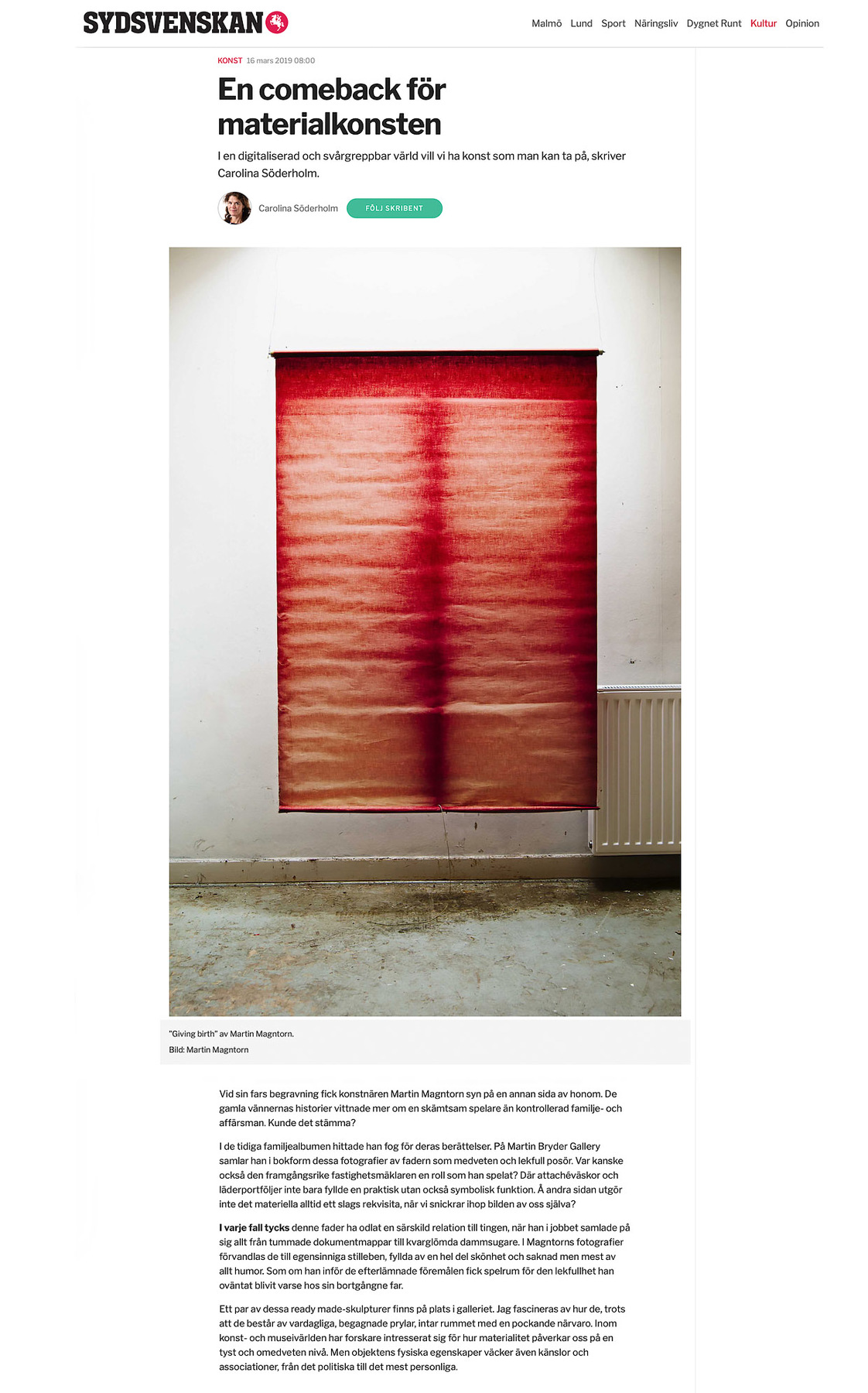 Fotograf Martin Magntorn - Review / Martin Bryder Gallery (extract),2019