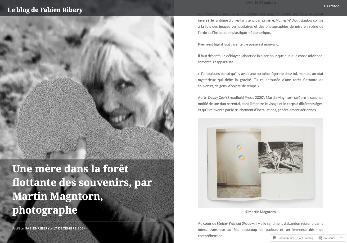 Fotograf Martin Magntorn - Review, photo book, Mother Without Shadow 2024 by Fabien Ribery (in French) https://lintervalle.blog/2024/12/17/une-mere-dans-la-foret-flottante-des-souvenirs-par-martin-magntorn-photographe/
