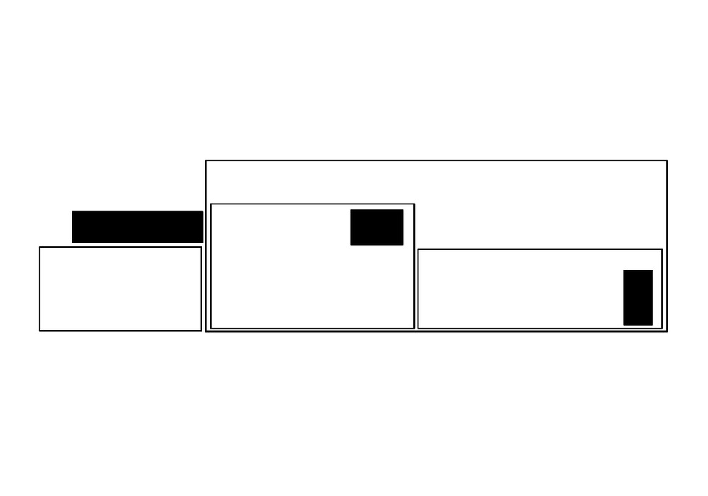 allenarchitettura - CASA D’ABITAZIONE AD ARZAGO D’ADDA Nel grande spazio aperto a doppia altezza, che era in passato il vecchio cinema del paese, si distribuiscono liberamente gli spazi di abitazione affacciati su una corte interna alberata e protetti da un porticato in acciaio zincato e legno. Lo spazio del sonno è nel soppalco in che si raggiunge con una scala lineare. Una passerella appesa alla trave di colmo e affacciata sul soggiorno unisce la zona notte con la cabina armadio.