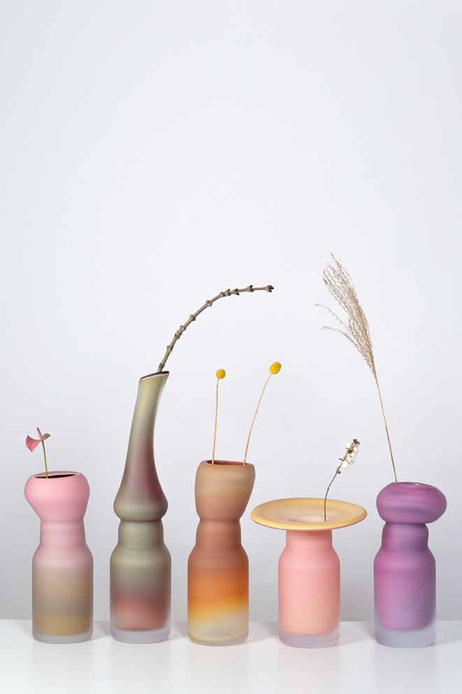 Valner Glass s.r.o. - Fungus vases Code: V0119, 5 variants