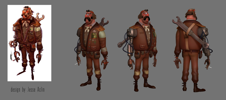 Andreas Art - Aviator. Zbrush 4R6, Maya, 3D Coat Design by Jesse Aclin