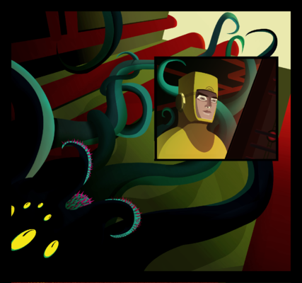 Haematinon - Fine Art, Design and Illustration - Panel for the forthcomingTeleglitch: Die More Edition the Comic