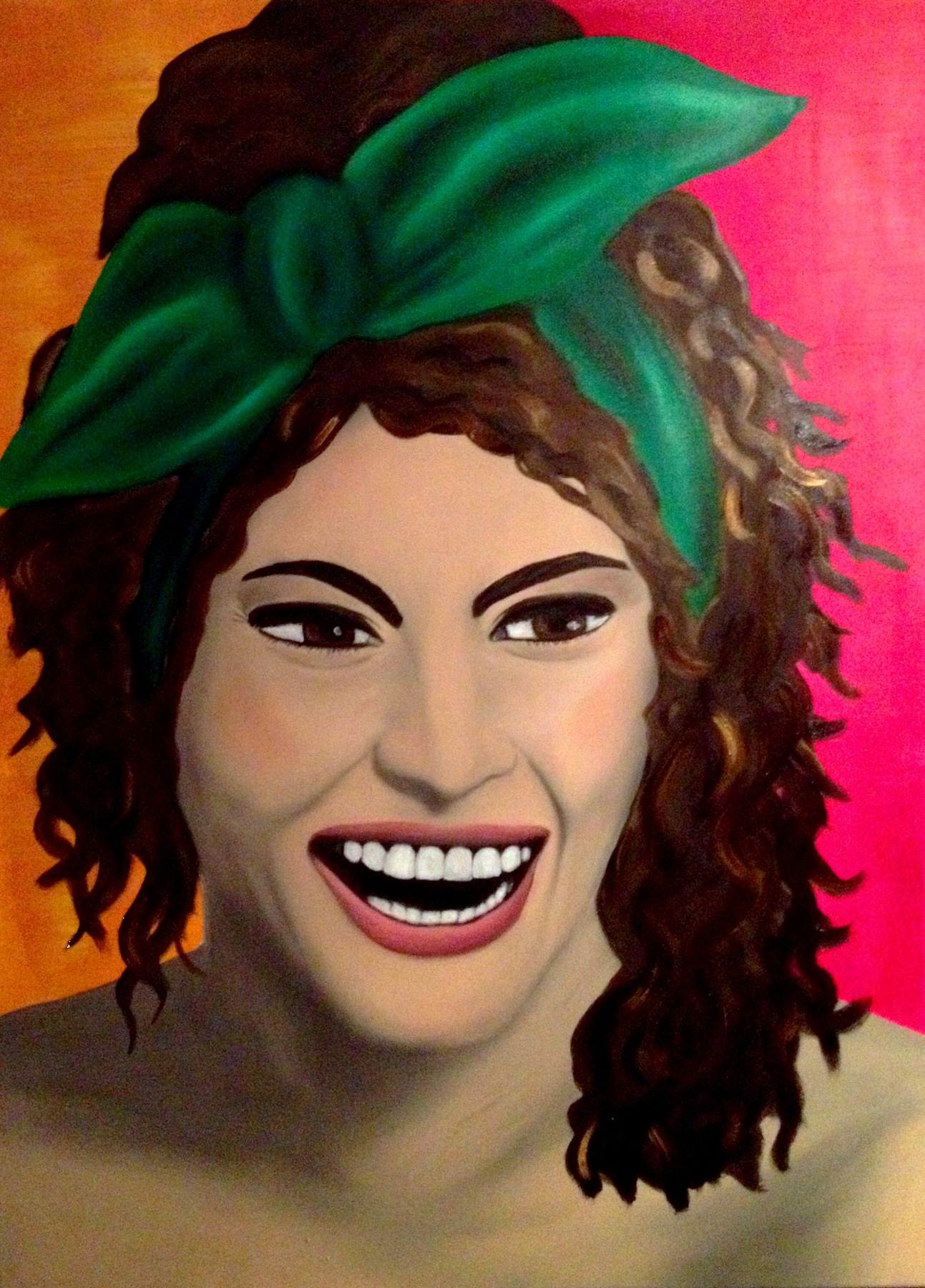Graphit und Farbe - Sophia Öl und Acryl auf Leinwand