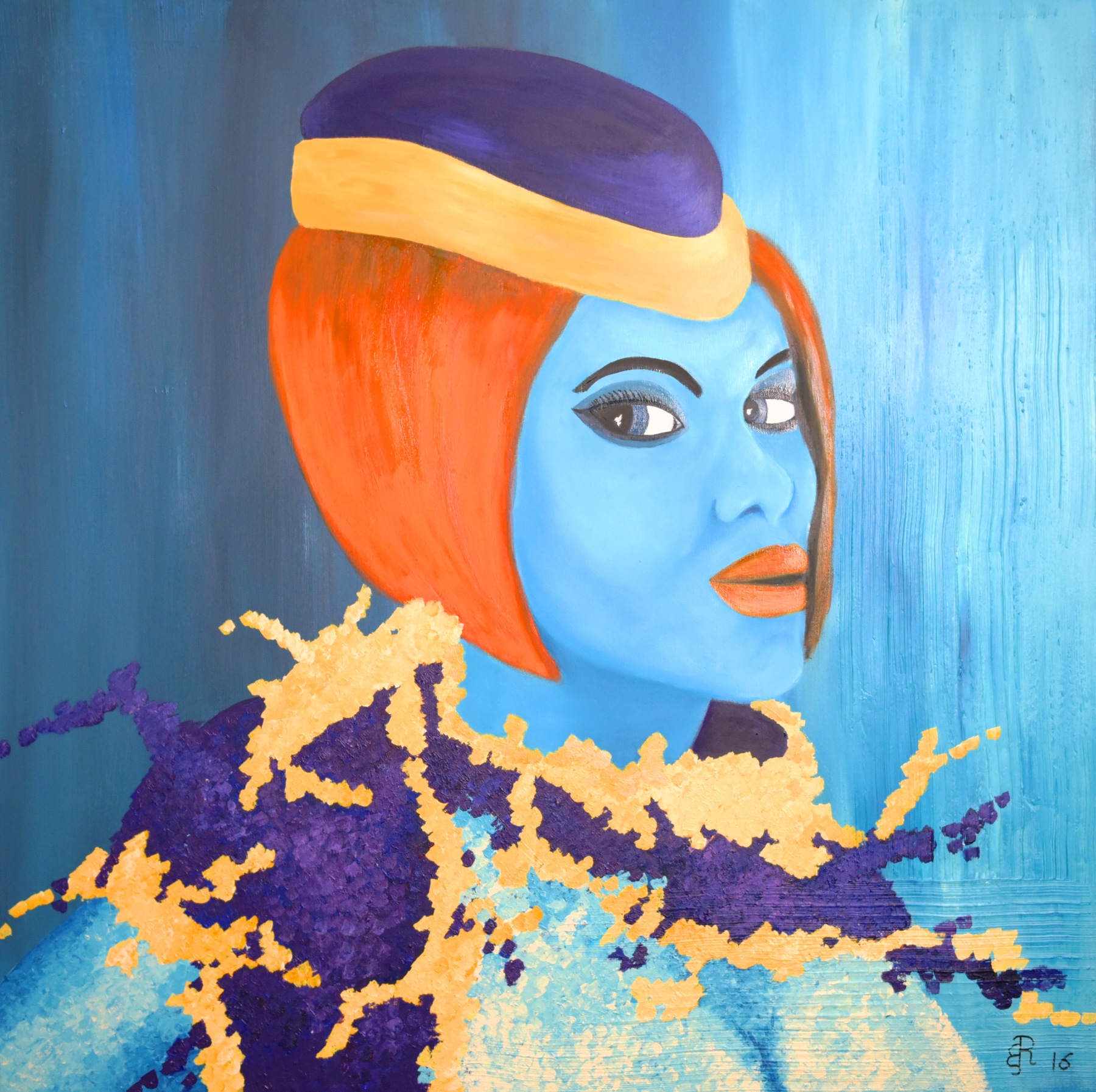Graphit und Farbe - Chris Öl und Acryl auf Leinwand