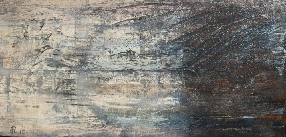 Graphit und Farbe - Foggy Mixed Media