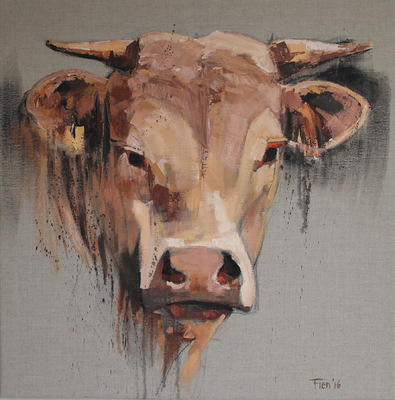 Galerie op 11 - Stier II acryl op linnen november 2016 (verkocht)