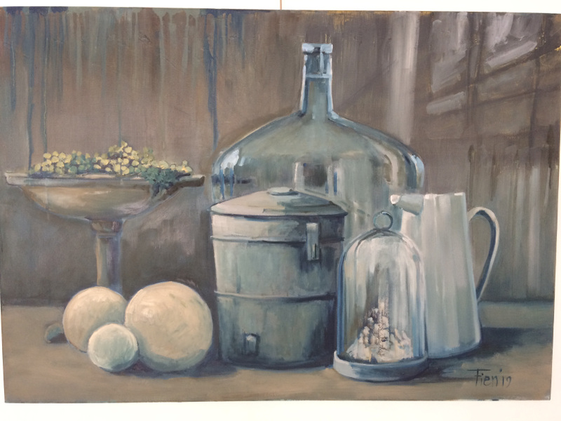 Galerie op 11 - Landelijk -industrieel schilderij Olieverf op doek