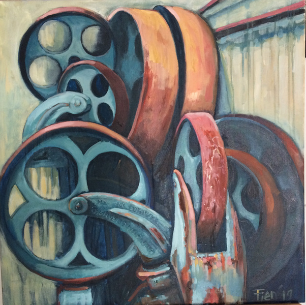 Galerie op 11 - Industrieel schilderij Acrylverf op doek