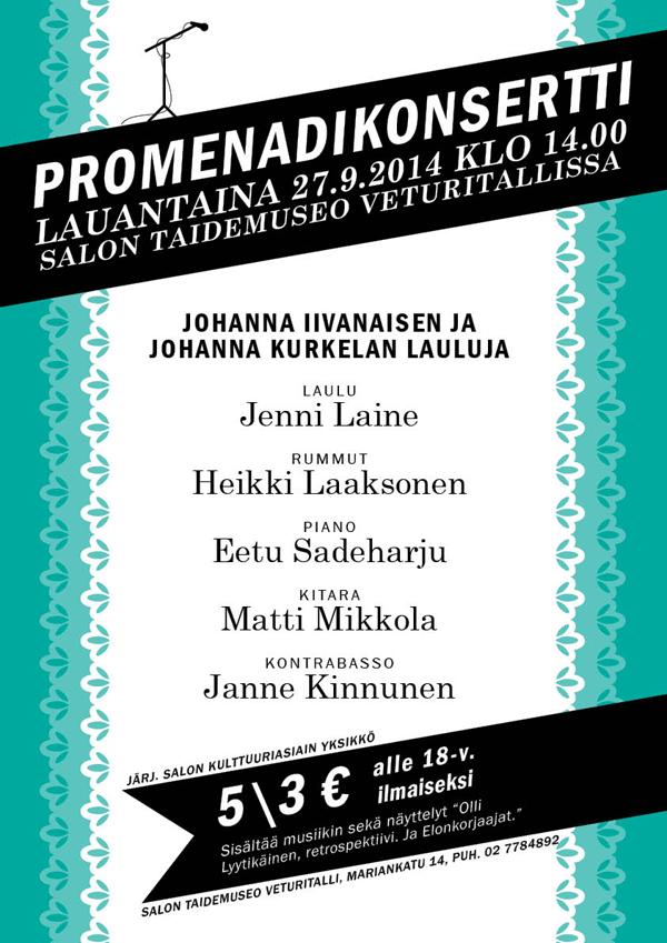 Emmi Nääppä - Juliste promenadikonsertille Illustrator, InDesign