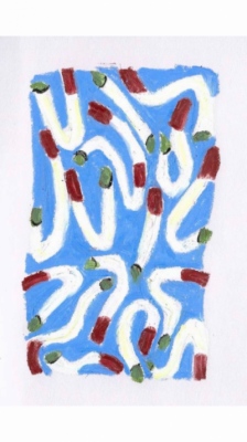 Anna Choutova - Cigarette Snakes 12 Oil Pastel on Paper21 cm x 15 cm