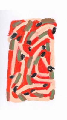 Anna Choutova - Cigarette Snakes 14 Oil Pastel on Paper21 cm x 15 cm