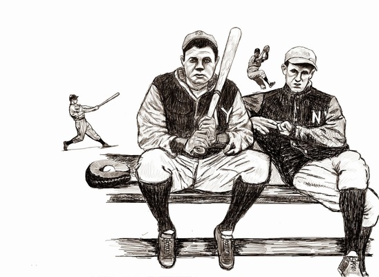 charlesbuissonpeintures - Babe Ruth and friends (pour la marque Crime LR)