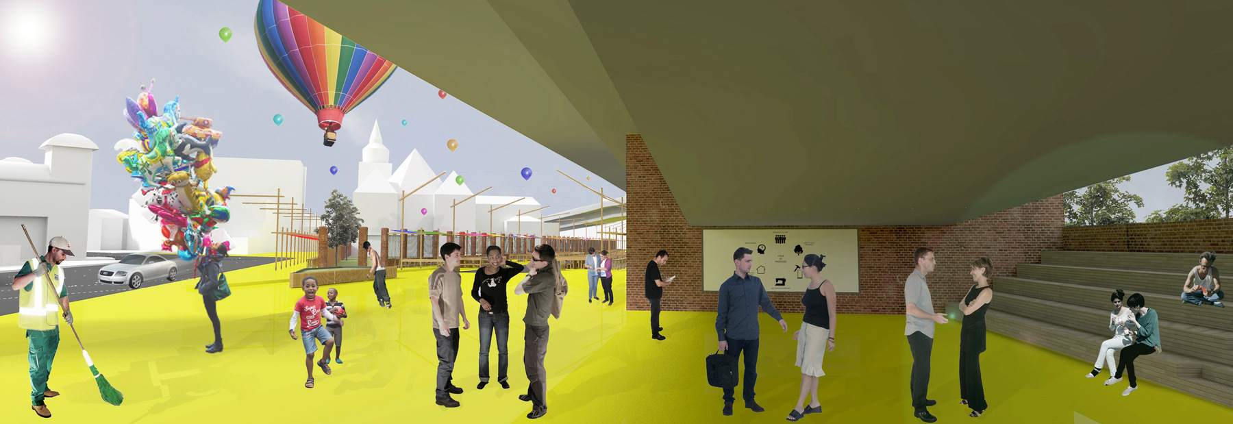 CLEMENT LANGELIN ARCHITECTURE - VUE DE LA ZONE DURANT DES EVENEMENTS
