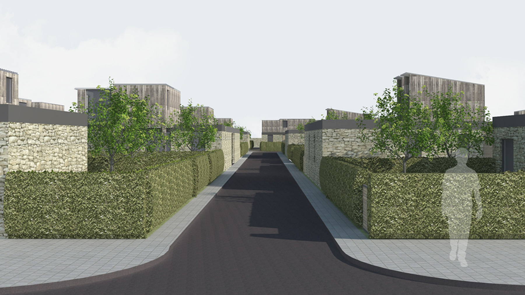 CLEMENT LANGELIN ARCHITECTURE - VUE DEPUIS SUR LA VOIE VEHICULE