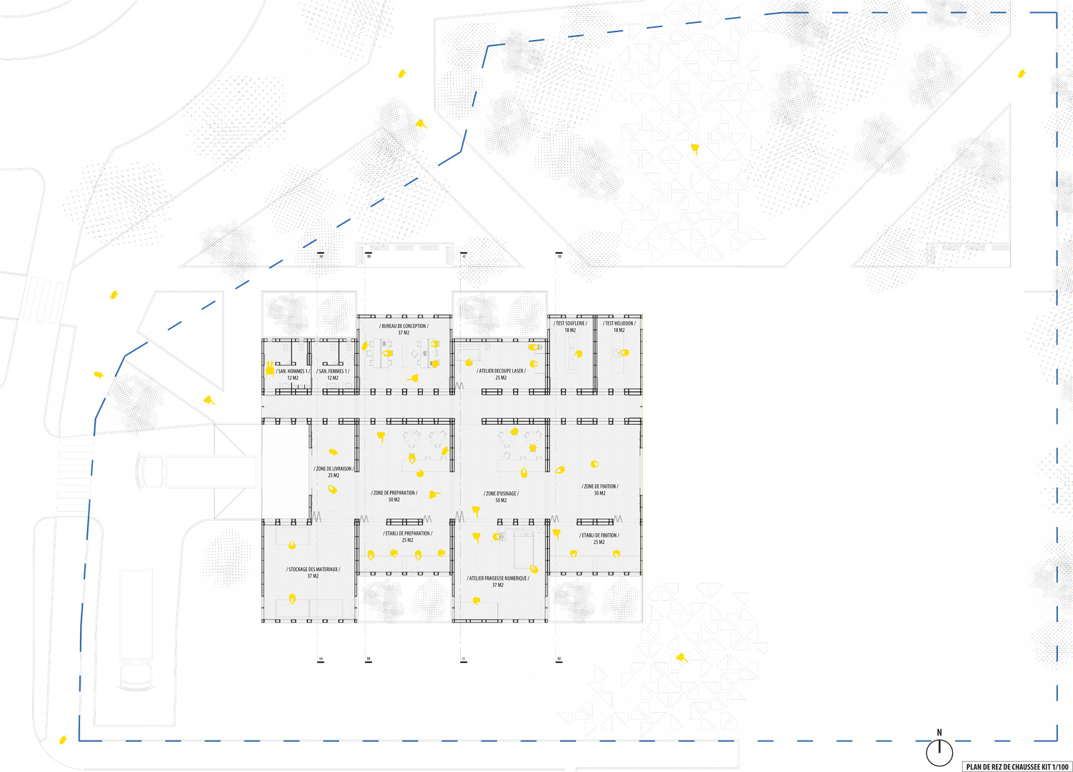 CLEMENT LANGELIN ARCHITECTURE - PLAN DE REZ DE CHAUSSEE DU KIT