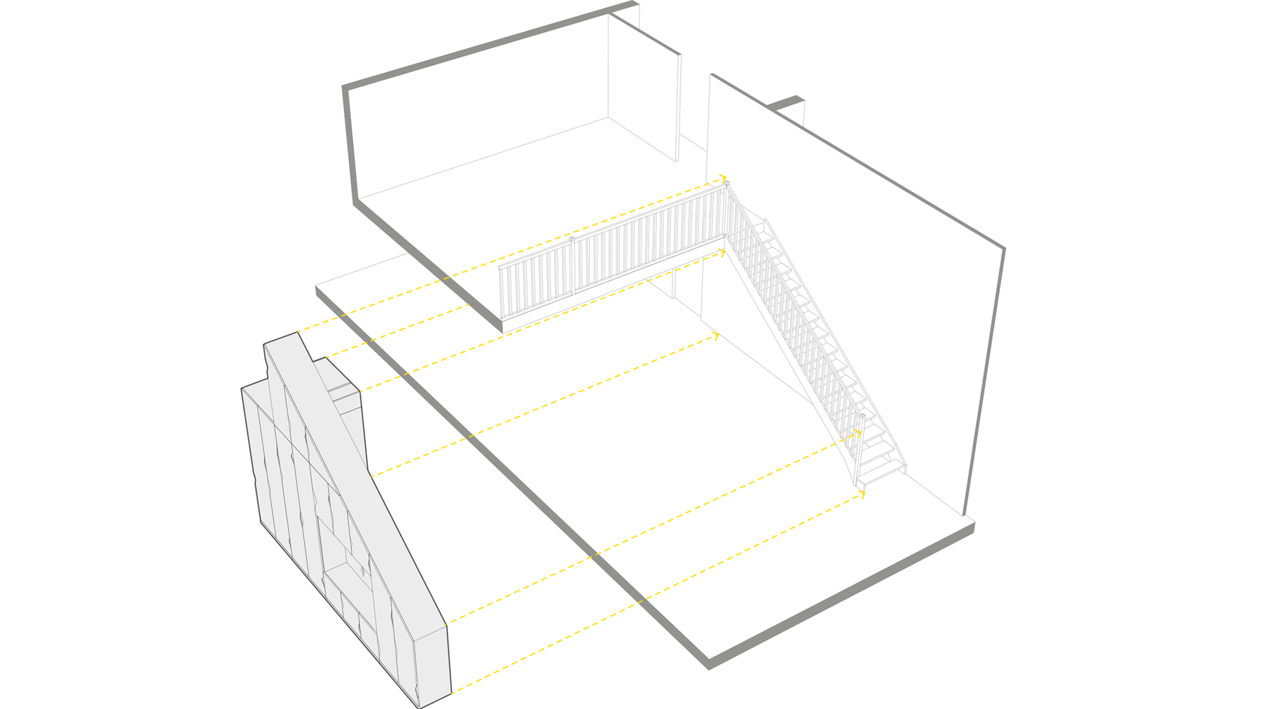CLEMENT LANGELIN ARCHITECTURE - Schéma dinsertion du meuble