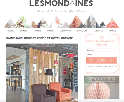 Marie LG - Article sur la Mamie Jane et mon travail daménagement et de décoration dans le Super blog LES MONDAINES