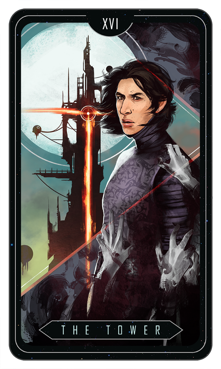 Romina Scagliarini - Star Wars Tarot Card Fanart Project The Tower drawn in PS