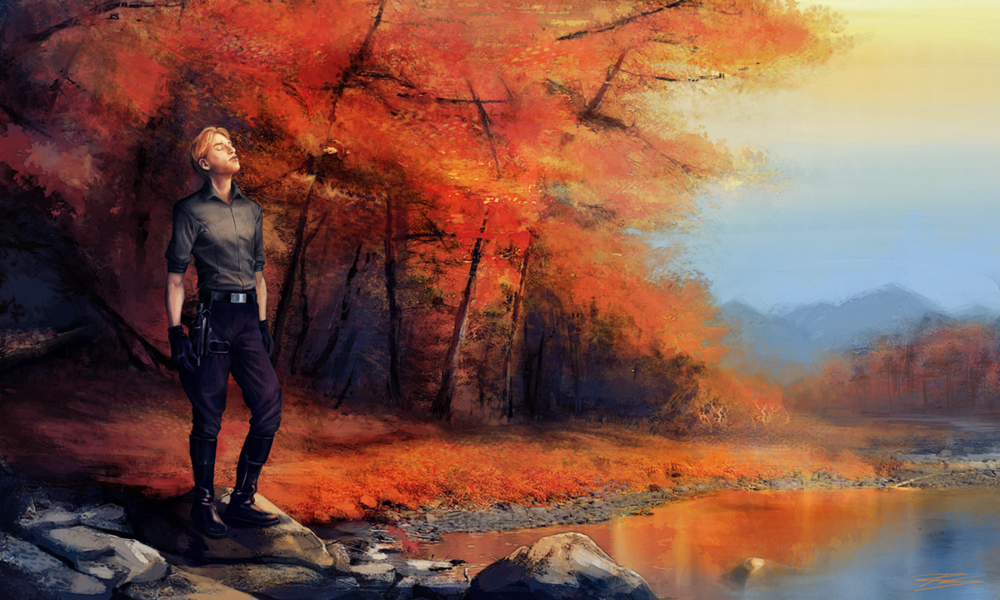 Romina Scagliarini - Autumn environment Illustration drawn in PS