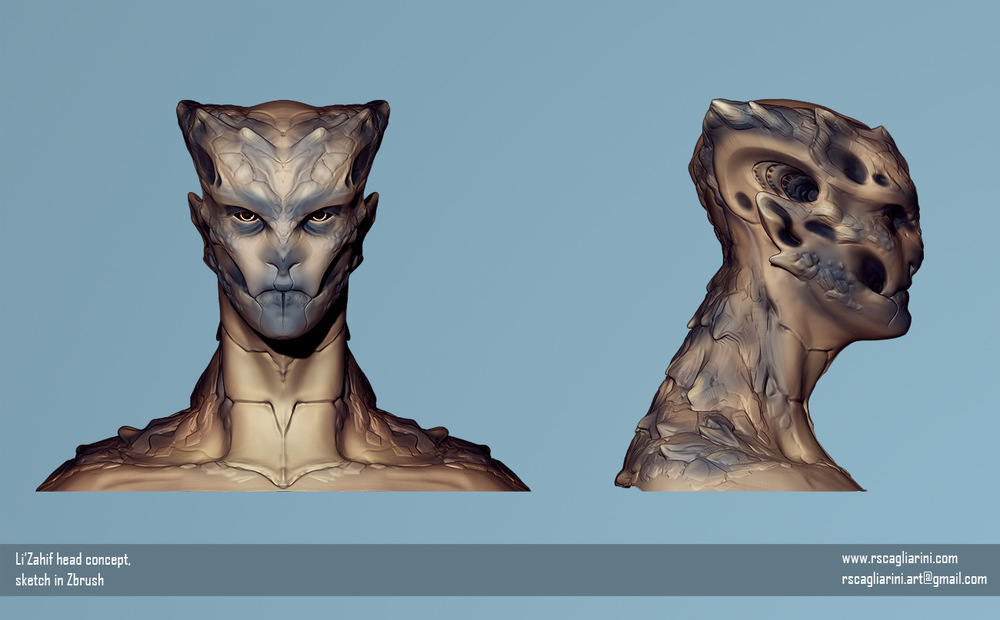 Romina Scagliarini - LiZahif 3D concept sketch in Zbrush Project: Sal’hratba and the Lizahif