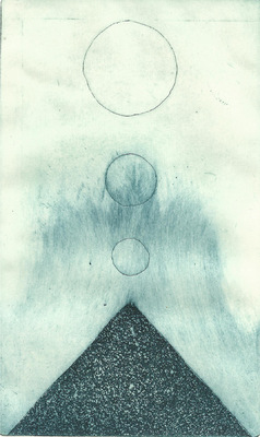 Seppo Alanissi - untitled etching & aquatint, monoprint 20 * 12 cm