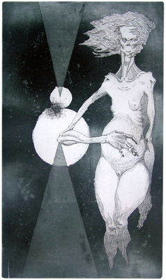 Seppo Alanissi - Tasapaino / Balance etching & aquatint 35 * 20,5 cm