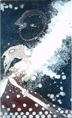 Seppo Alanissi - untitled etching, aquatint & photoetching 20 * 12 cm