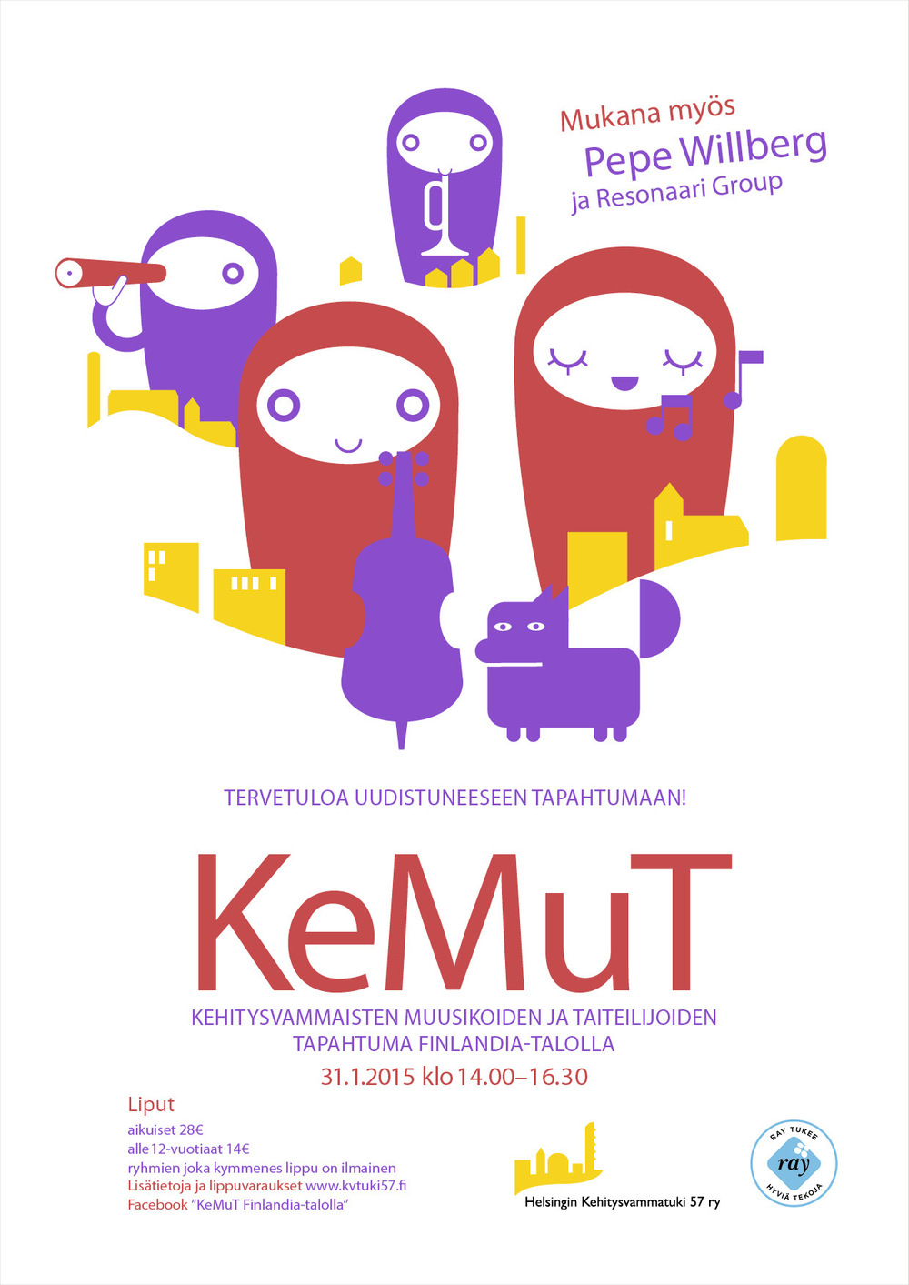 Lorem Ypsum - KeMuT Thema: Poster für ein Konzert von Behinderten in der Kellohalli in Helsinki. Idee | Illustration Projekt bei: Dog Design