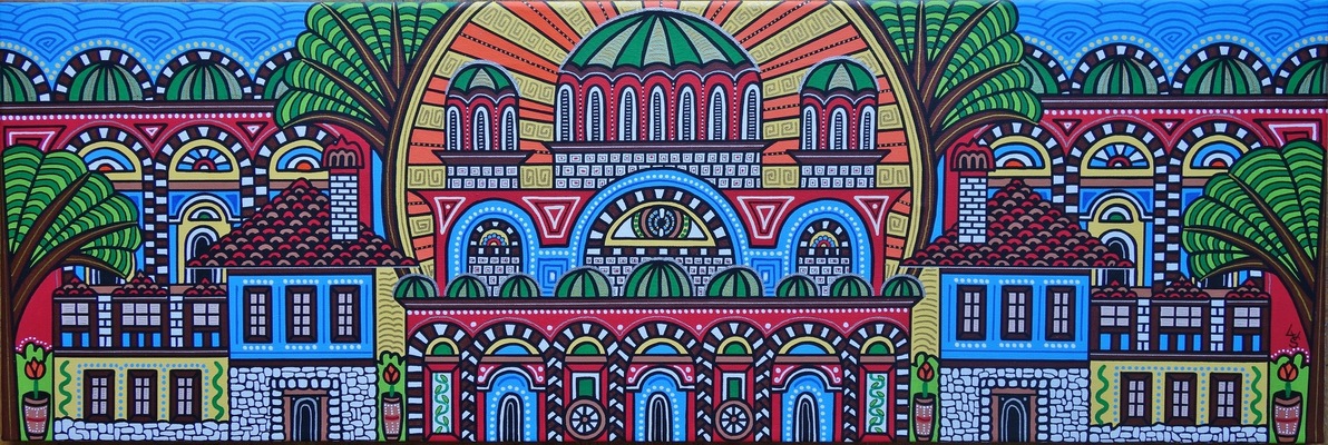 LyubaS Art - Welcome to Bulgaria 90 x 30 cm