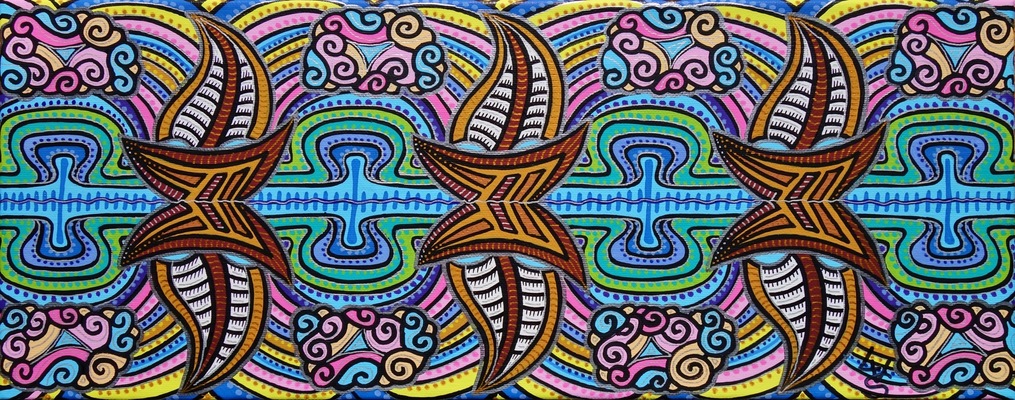 LyubaS Art - Boats in the Mirror 50 x 20 cm
