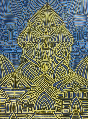 LyubaS Art - Church in the Sky 24x32 cm