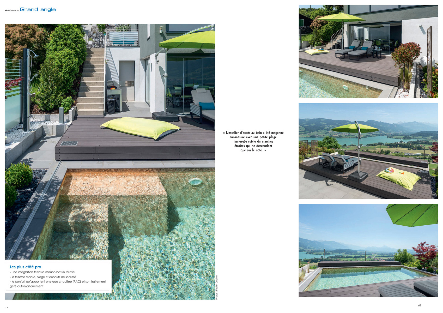 Fabien Delairon photographe en Architecture - Parution Magazine Ambiance Piscines Reportage en Suisse