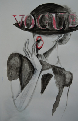 Create and Grow-Portfolio - Sketch of vogue german illustration.