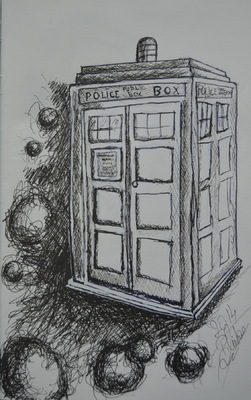 Create and Grow-Portfolio - TARDIS sketch-Doctor Who made in 2014