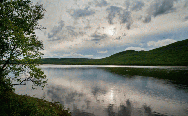 Nordlys Foto - BGL13_8980. Tana älv, Nuorgam, 13.6.2013.