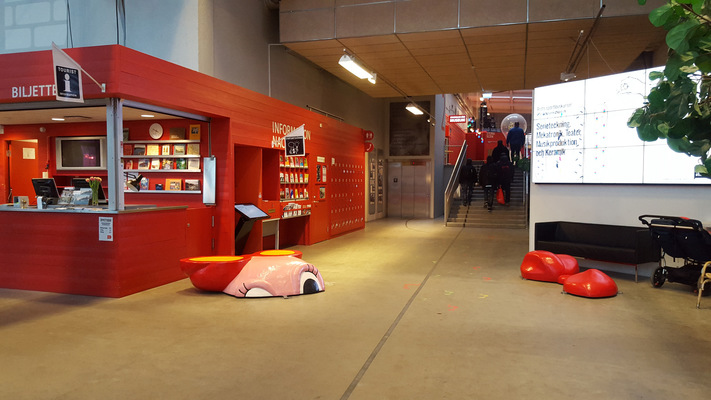 www.lenaflodman.com - Sliced Duck, fiberglass. Placed in the entrance of Dieselverkstaden, Sickla 2016