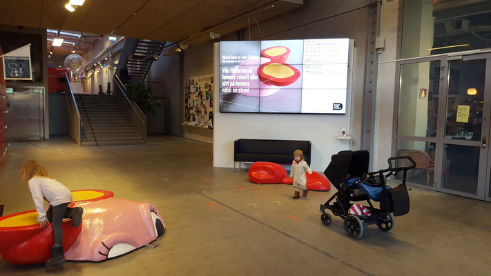 www.lenaflodman.com - Sliced Duck, fiberglass. Placed in the entrance of Dieselverkstaden, Sickla 2016