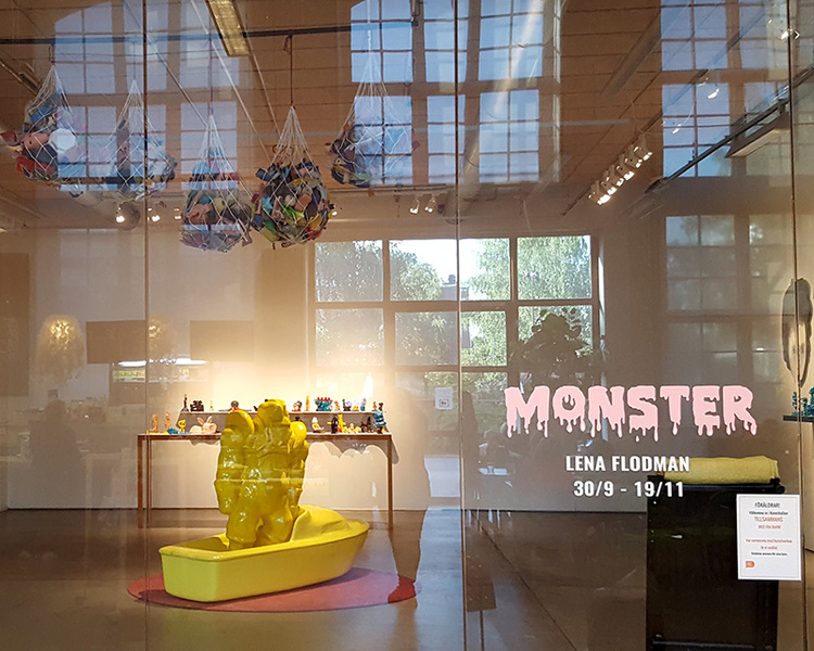 www.lenaflodman.com - Monster Nacka konsthall på Dieselverkstaden 2017