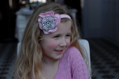 Curvaceous Design Portfolio - Model Siena wearing a Curvaceous Design True romance brooch encrusted with Swarovski Elements crystals and pearls.