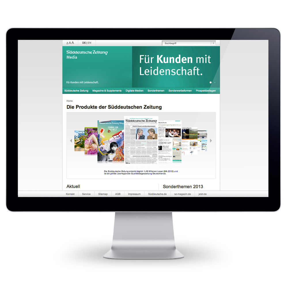 maria gontschar - Konzeption und Gestaltung Preisliste und Mediadaten der Süddeutschen Zeitung www.sz-media.sueddeutsche.de/de/home/index.de