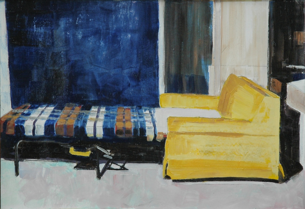 // Bruno Truyts // visual artist // - Different times. Future bedroom idea - 50 X 70 cm - Acryl & oil on board - 2011
