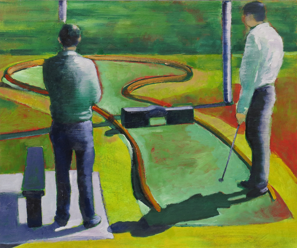 // Bruno Truyts // visual artist // - Mini golf - 49,5 X 59,5 cm - Acryl & oil on board - 2013