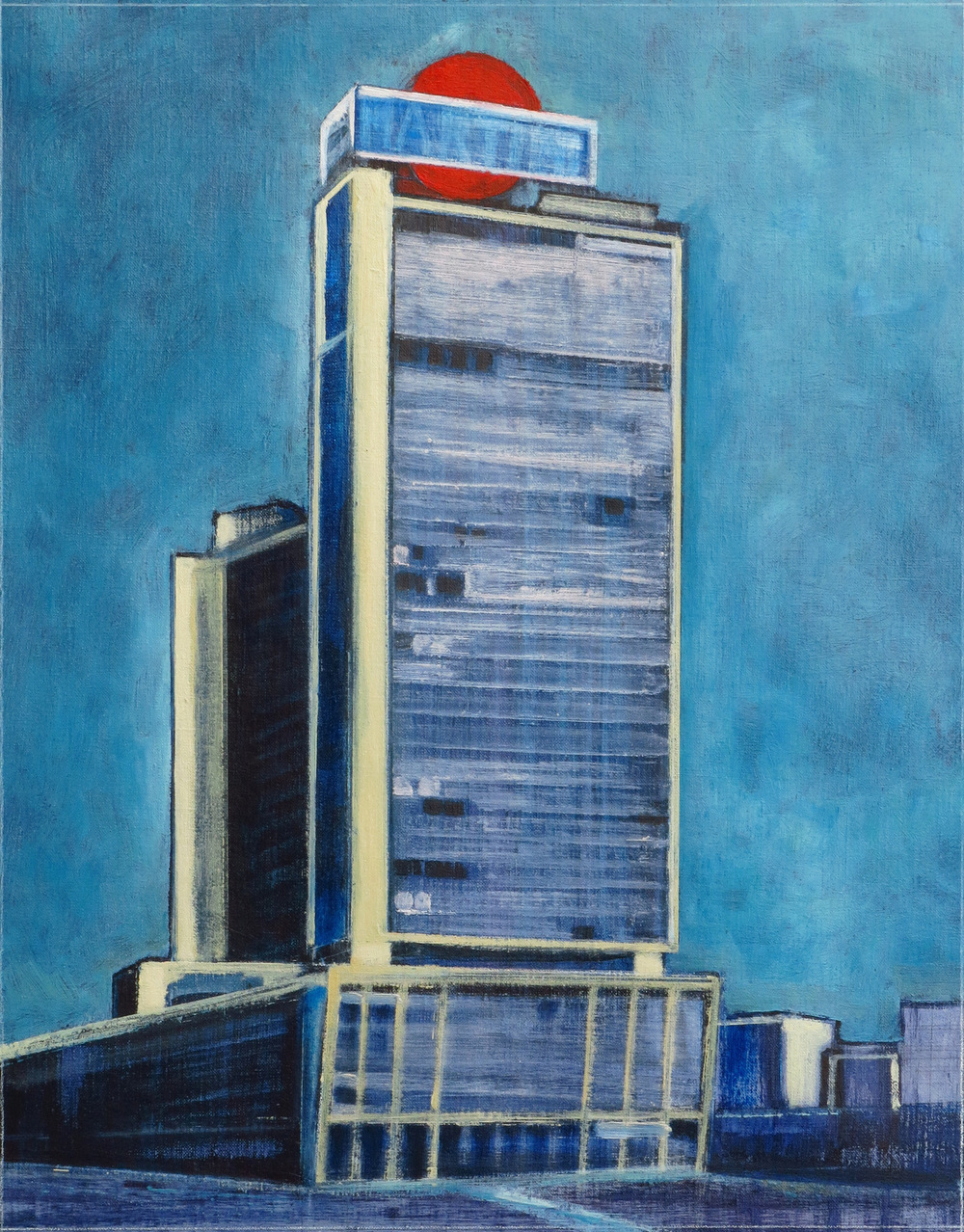 // Bruno Truyts // visual artist // - Modern building bxl - 54 X 70 cm - Acryl & oil on linnen - 2015