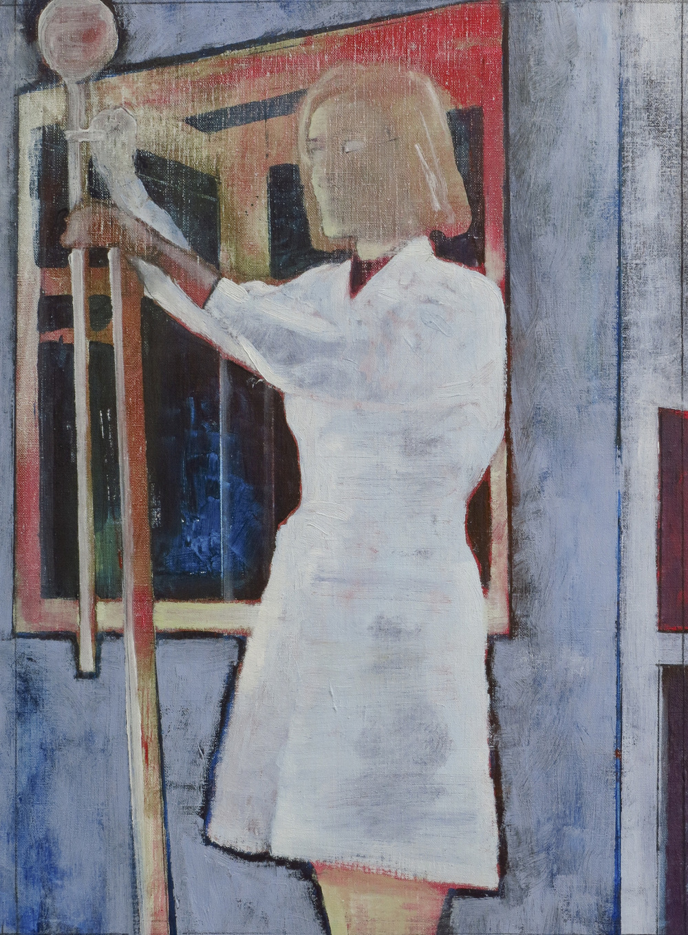 // Bruno Truyts // visual artist // - Different times. Laboratory assistant - 45 X 62 cm - Acryl & oil on linnen - 2015