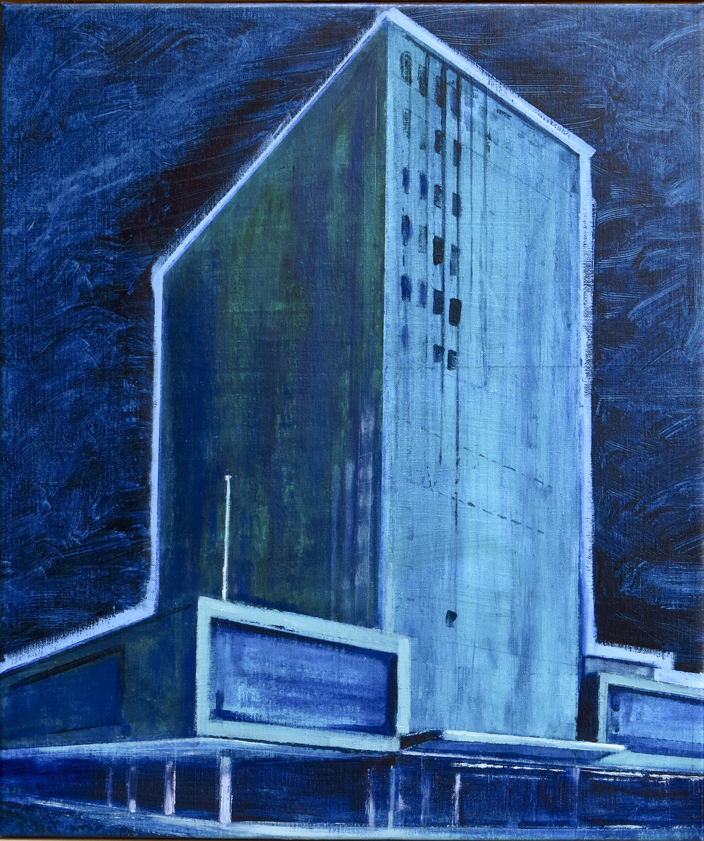 // Bruno Truyts // visual artist // - Office building bxl - 60 X 69 cm - Acryl & oil on linnen - 2015