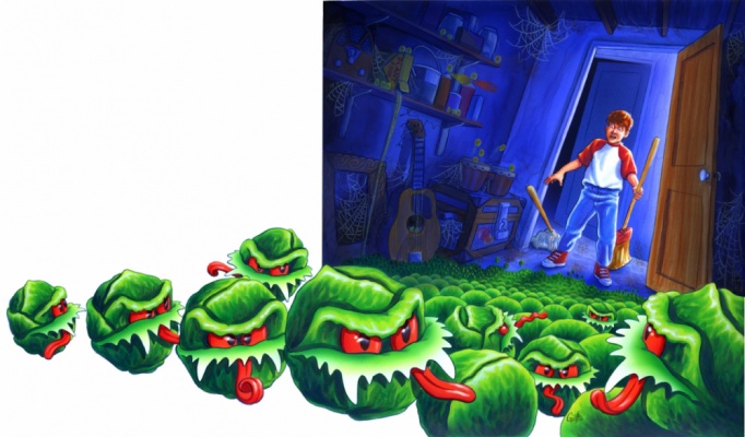 Geoffrey Brittingham all-nite illustration - The Killer Brussels Sprouts.