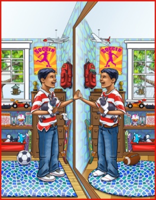 Geoffrey Brittingham all-nite illustration - Whats Different Mirror.