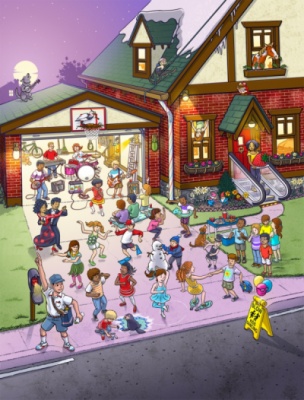 Geoffrey Brittingham all-nite illustration - Whats Wrong Driveway Dance