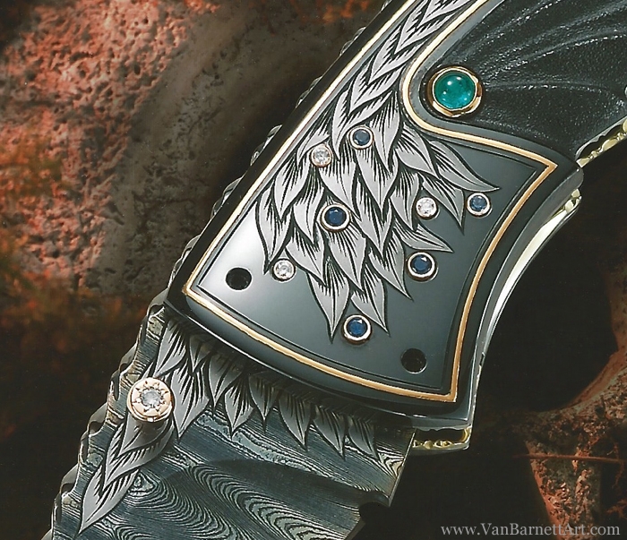 The Art of Van Barnett - My own style of Engraving and carving on the Raven.